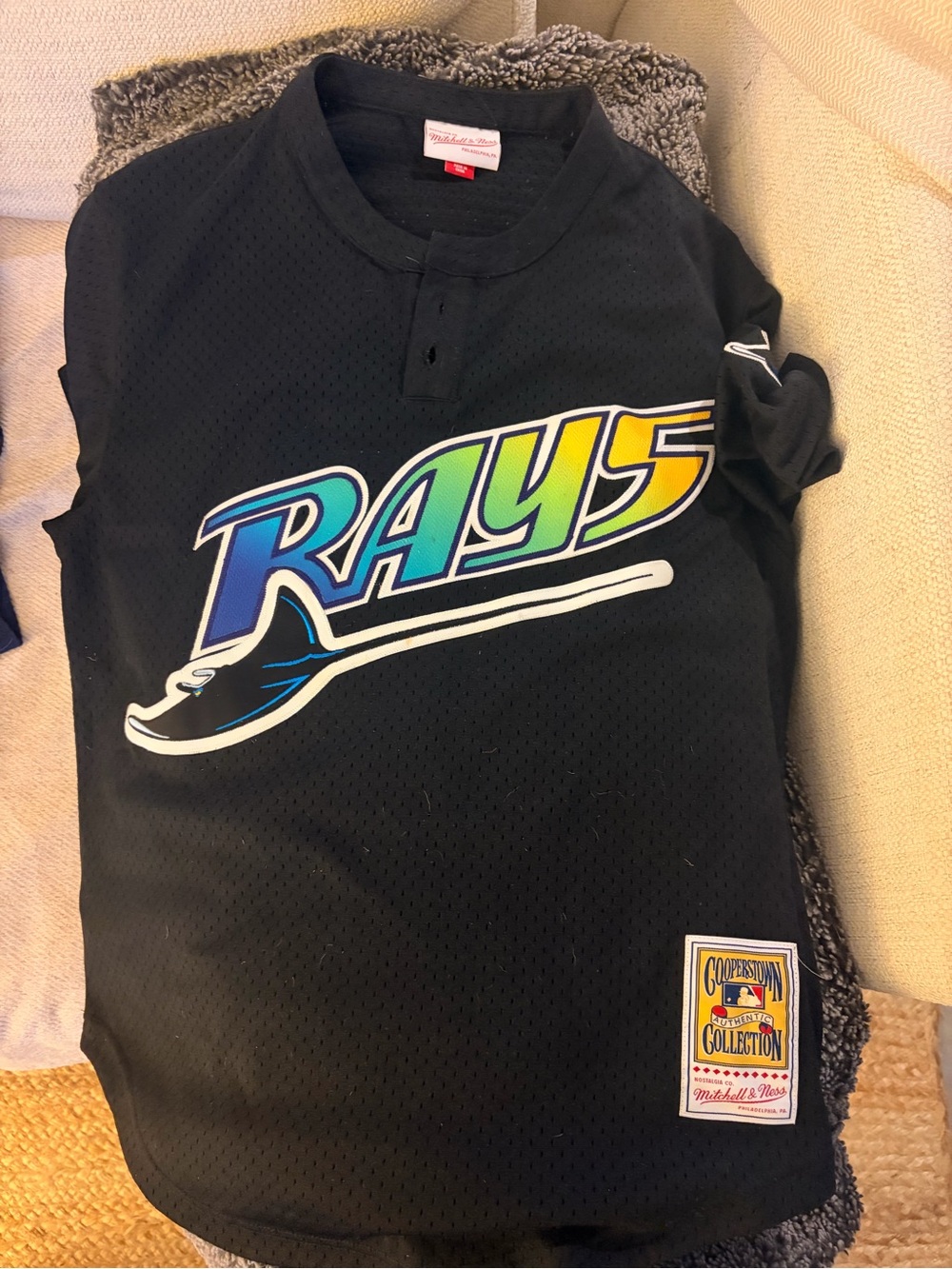 Mitchell & Ness Tampa Bay Rays Black Mesh Jersey